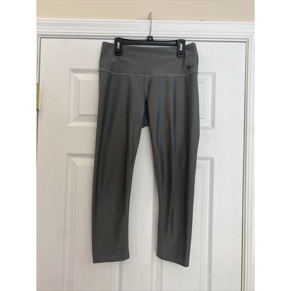 Oakley Womans Capri Athletic Leggings Size Medium Pull On Gray